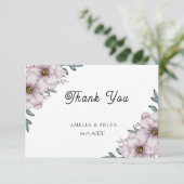 花のユーカリの結婚式のお礼カード サンキューカード (スタンド正面)