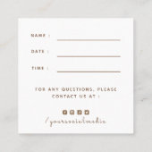 花のヨークシャーテリア犬の予約リマインダー スクエア名刺 (裏面)