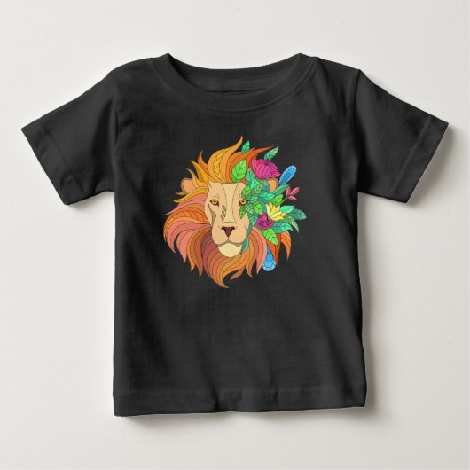 花のライオン ベビーTシャツ (正面)