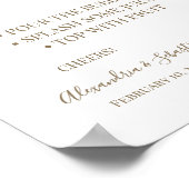 花のライン ミモザ バー ブライダル シャワー サイン (角)