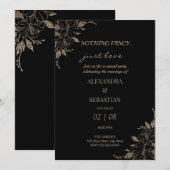 花のライン 結婚式の披露宴 招待状 (正面/裏面)