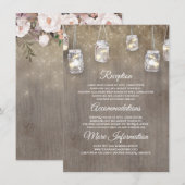 花のラスティックウェディングインフォメーションゲストカード エンクロージャーカード (正面/裏面)