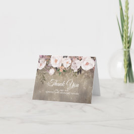 花のラスティックウェディング感謝カード サンキューカード