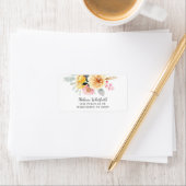 花のラスティック ウォーターカラー ボタニカル 返信先住所 ラベル (インサイチュ)