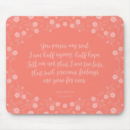 花のラブレターの引用文の説得ジェーンAusten マウスパッド (正面)