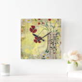 花のラプソディ壁時計 スクエア壁時計 (ホーム)