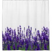 花のラベンダーの花 シャワーカーテン (正面)