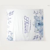 花のラベンダー色のフォトブース ウェディングシャワー 背景 タペストリー (正面(横))