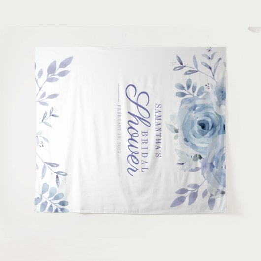 花のラベンダー色のフォトブース ウェディングシャワー 背景 タペストリー (正面(横))