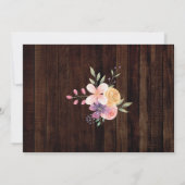 花のランジェリーのシャワーの招待のブライダルパーティ木 招待状 (裏面)