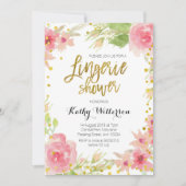 花のランジェリーのシャワーの招待状 招待状 (正面)