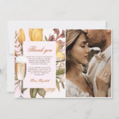 花のランチとバブル ブライズシャワー フォト サンキューカード (正面)