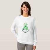 花のリボンのCELIAC病気の認識度のTシャツ Tシャツ (正面フル)