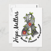 花のリボン４　希望は大切　脳腫瘍 ポストカード (正面/裏面)