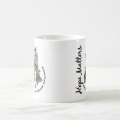 花のリボン4の希望の問題のパーキンソン病 コーヒーマグカップ (中央)