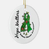 花のリボン4の希望の問題の腎臓病 セラミックオーナメント (右)