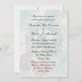 花のリースに愛の鳥 5x7 ウェディング招待状 招待状 (裏面)