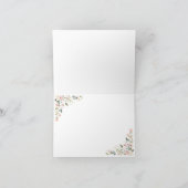 花のリースのウェディングパーティーのモノグラム文字I サンキューカード (内部)