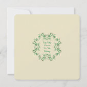 花のリースのクリスマスの休日のパーティの招待状 招待状 (裏面)