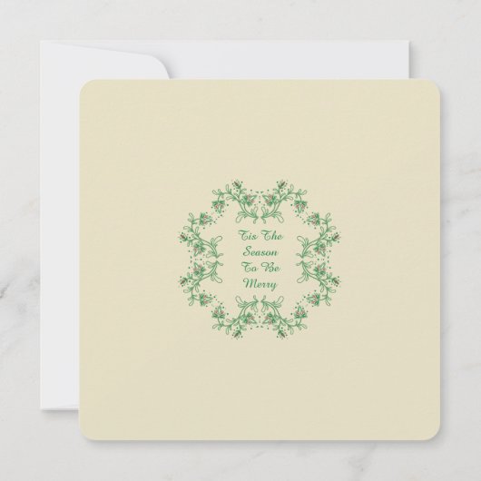 花のリースのクリスマスの休日のパーティの招待状 招待状 (裏面)