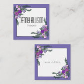 花のリースの名刺 スクエア名刺 (正面/裏面)