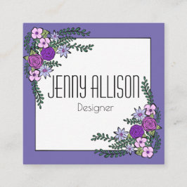 花のリースの名刺 スクエア名刺