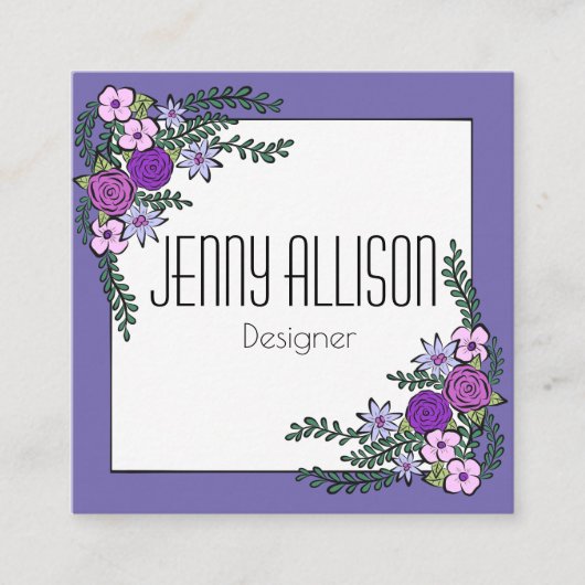 花のリースの名刺 スクエア名刺 (正面)