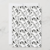 花のリースの手描きの保存日付カード 招待状 (裏面)