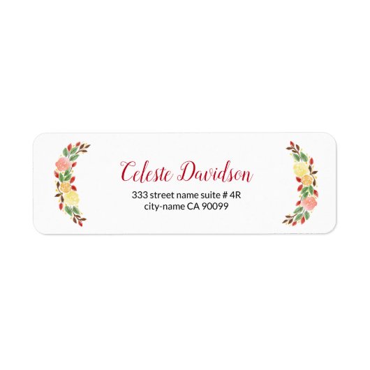 花のリース両側 ラベル (正面)