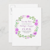 花のリース水の色は日付はがきを保存 案内ポストカード (正面/裏面)