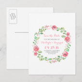 花のリース水の色は日付はがきを保存 案内ポストカード (正面/裏面)