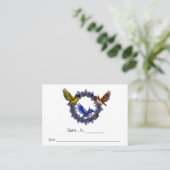 花のリース結婚のテーブル プレイスカード (スタンド正面)