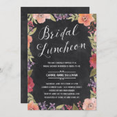 花のリース|のブライダルシャワーの昼食会 招待状 (正面/裏面)