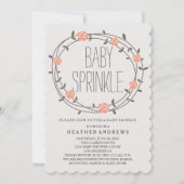 花のリース|のベビーは招待状を振りかけます 招待状 (正面)