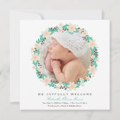 花のリース|の誕生の発表 案内状 (正面)