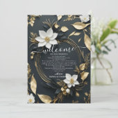 花のリース ウェディング ウェルカムレター & アイテム一覧 招待状 (スタンド正面)