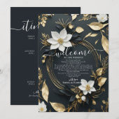 花のリース ウェディング ウェルカムレター & アイテム一覧 招待状 (正面/裏面)