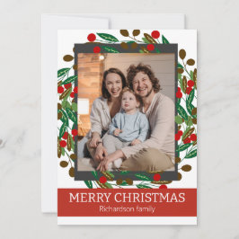 花のリース エレガント ファミリー クリスマス フォト