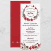 花のリース　クリスマスホリデーディナーメニュー メニュー (正面/裏面)