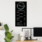 花のリース サロン メニュー 価格表 ポスター (ホームオフィス)