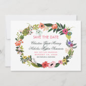 花のリース・セーブ・ザ・デートの招待状 招待状 (正面)