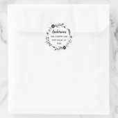 花のリース | 家族名 宛先 ラウンドシール (バッグ)