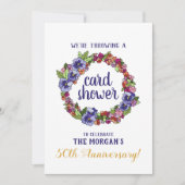 花のリース 50周年記念カードシャワーのお願い 招待状 (正面)