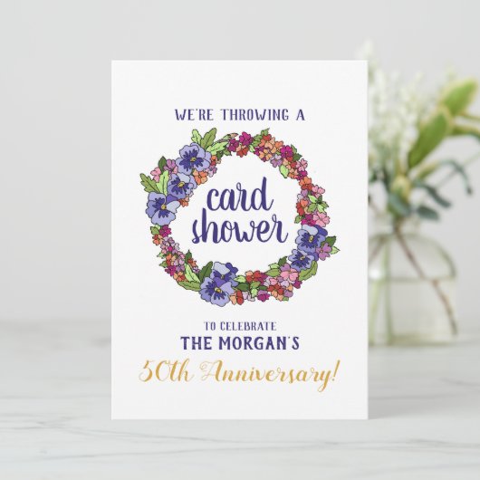 花のリース 50周年記念カードシャワーのお願い 招待状 (スタンド正面)