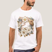 花のリースTシャツ 繊細な植物のグラフィック Tシャツ (正面)