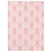 花のレトロのダマスク織 クリップボード (裏面)