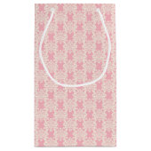 花のレトロのダマスク織 スモールペーパーバッグ (裏面)