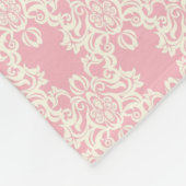 花のレトロのダマスク織 フリースブランケット (角)