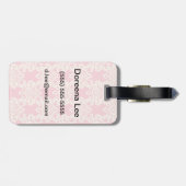 花のレトロのダマスク織 ラゲッジタグ (裏面横)