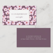 花のレトロのロマンチックなヴィンテージパターン 名刺 (正面/裏面)